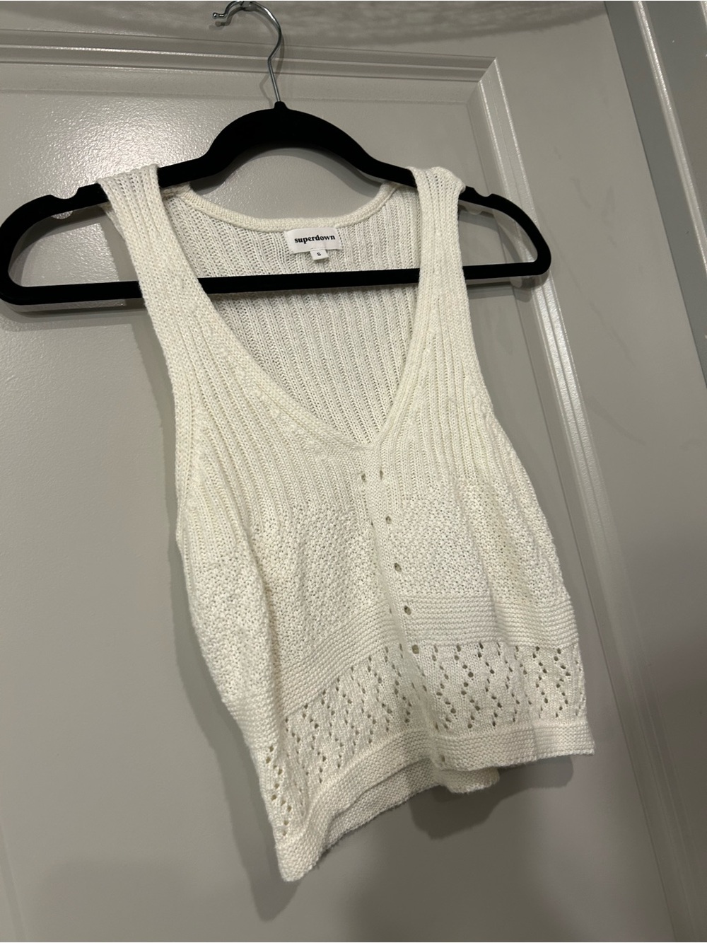 superdown Ivory Knit Button-Front Tank - Picture 6 of 7